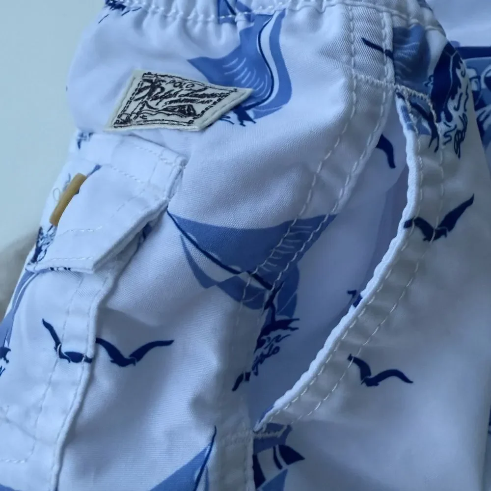 Polo Ralph Lauren Baby Swim Trunks – Sailboat Print Blue White 9M NWT